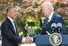 조 바이든 미국 대통령이 22일 정의선 현대자동차그룹 회장과 기자회견을 마친 뒤 악수하고 있다. 로이터 연합뉴스