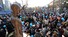 18일 오후 \'강제동원 해법 및 한일정상회담 규탄 3차 범국민대회\' 참가자들이 서울시청 광장에서 강제징용자 노동자상을 지나 일본대사관으로 향하고 있다. 박종식 기자