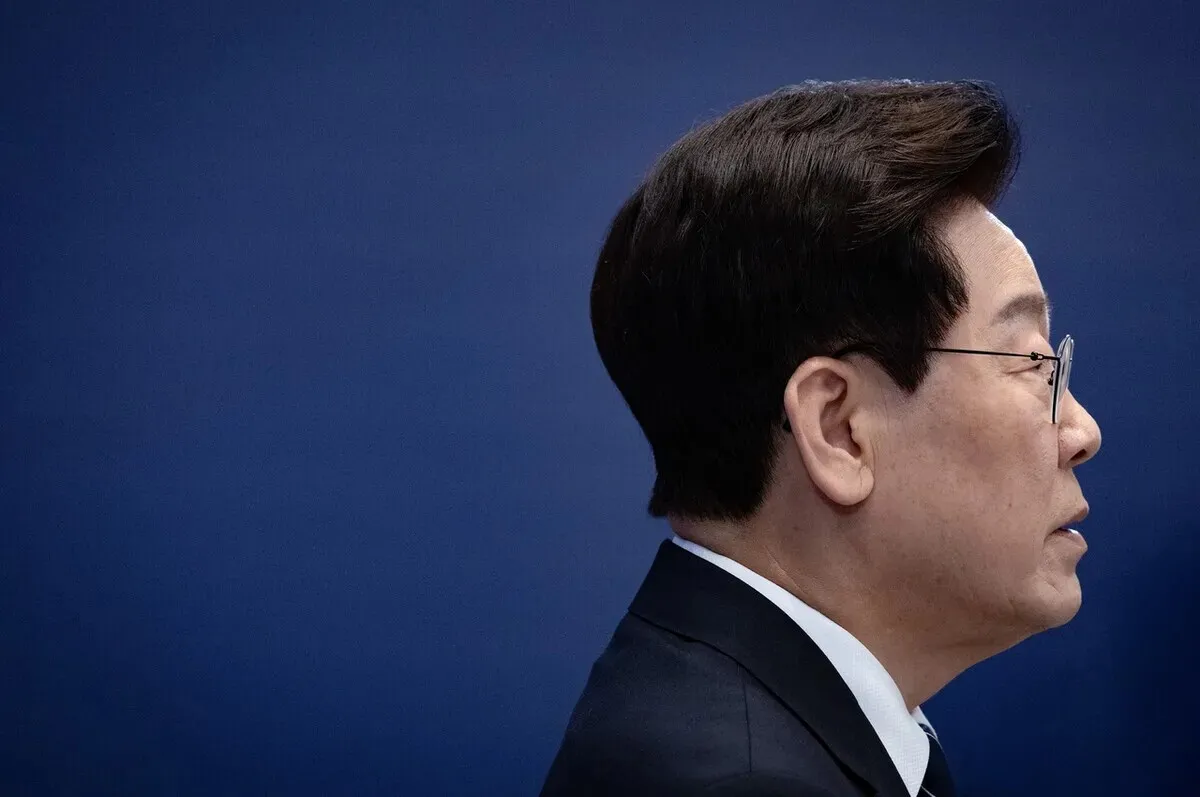 President Lee Jae Myung speaks at a press conference held at the Blue House guest house on Sept. 18, 2026. (pool photo)