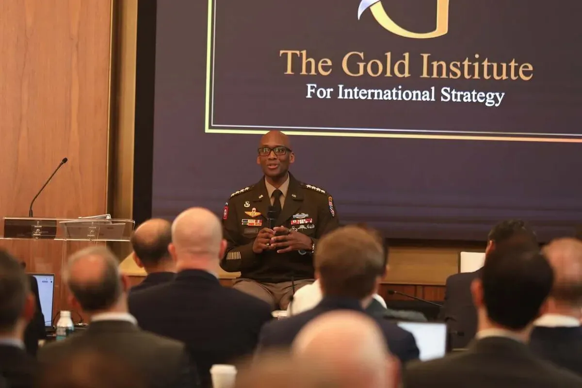 Gen. Xavier Brunson, the commander of US Forces Korea, speaks at the Indo-Pacific Regional Summit held in Washington, DC, on Oct. 14, 2026, by the Gold Institute for International Strategy. (Yonhap)