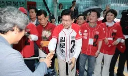 김문수 판교역 유세에 “출근길 막고 뭐하나?”…시민들 항의