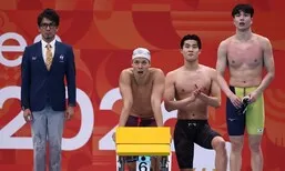 6번째 시상대…김영범, 계영 400m 막판 역전 은메달