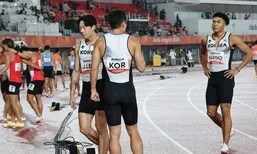 남자 400m 계주 ‘바통 실수’ 실격…첫 금메달 도전 무산