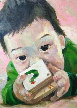 Yoon’s oil painting of her second son, born in 2011. (courtesy of Yoon Songyee)