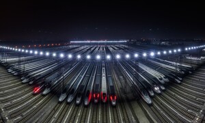 중국 춘절 40일간 90억명 이동 예상…‘숨 고르는’ 열차 [포토]
