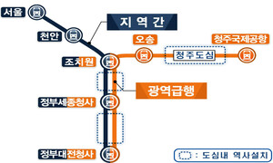 국토부, 대전~세종~충북 ‘5조 투자’ 충청권 광역급행철도(CTX) ‘민자 적격성 조사’