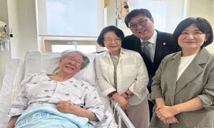 ‘파하’ 웃으며 맞아준 최불암…병문안 간 최휘영 장관도 “안심”