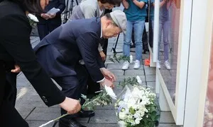 [포토] 이태원 참사 현장 찾은 송두환 신임 특조위원장