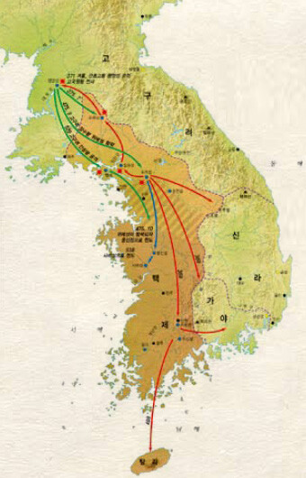 4~6세기 백제의 세력 및 활동. 사진 사계절 출판사 제공