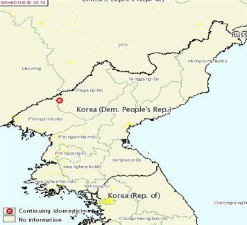 The location of the Puksang collective farm in Changang Province