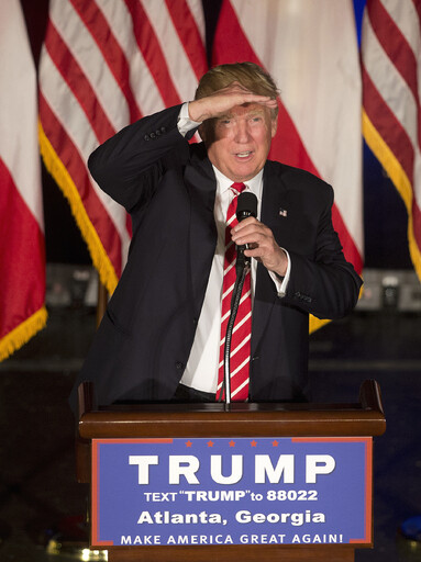 Donald Trump during a campaign appearance in Atlanta