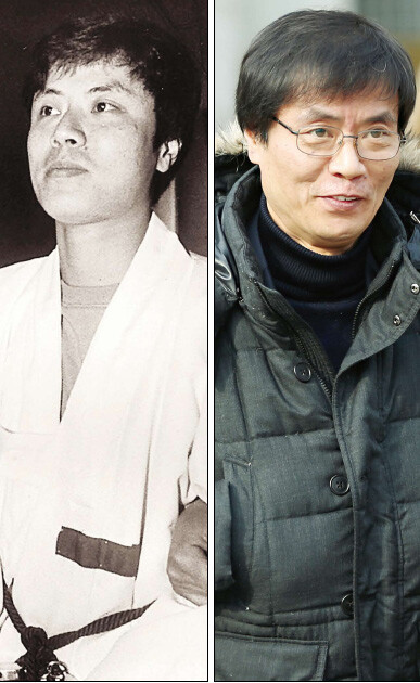  wearing horn-rimmed glasses is Hankyoreh reporter Kim Eui-kyum.