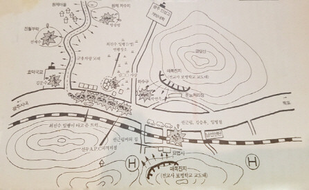 A map of civilian massacre sites submitted to an investigative committee for uncovering the truth about the Gwangju Democratization Movement in 1989. (provided by Choe Jin-su)