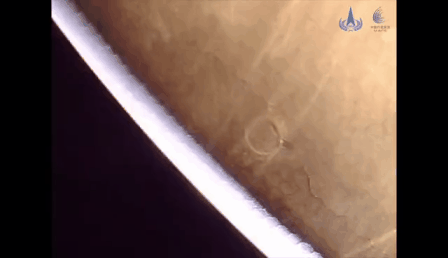 A video that was also released shows the moment when the lander separated from the orbiter to prepare for landing on Mars. (provided by the China National Space Administration)