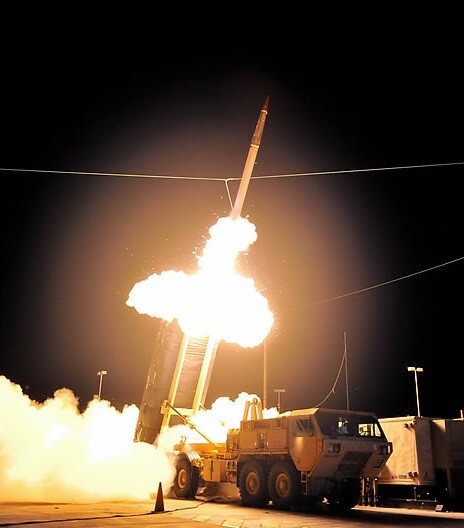 A Terminal High Altitude Area Defense (THAAD) interceptor is launched from a battery during a flight operational test.
