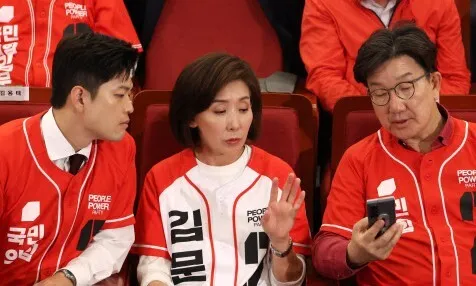 나경원 ‘절레절레’…김문수 2위 출구조사에 국힘 우르르 퇴장