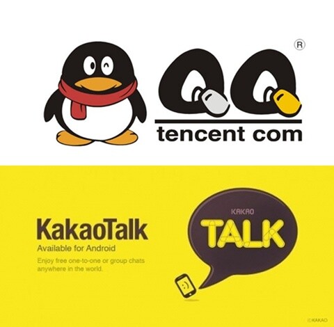 The Chinese company Tencent owns a 9.3% share in the South Korean messaging service Kakao.