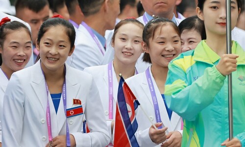 북한 선수단, 아시안게임 입촌식…스포츠 무대 복귀 신호탄되나