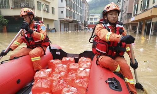 폭우 600㎜ 쏟아진 중국 광둥성…14명 사망·실종, 11만명 대피