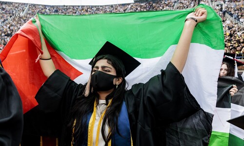 미 대학생들, 졸업식에서도 반전 시위