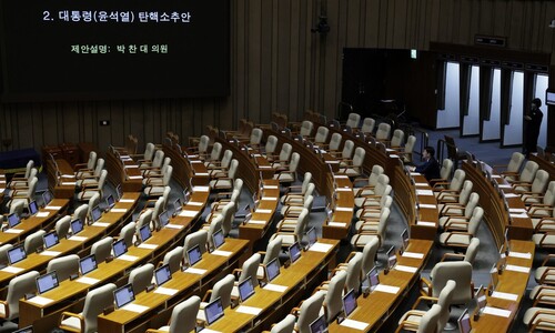 윤석열 대통령 탄핵안, 국민의힘 105명 불참으로 투표 불성립