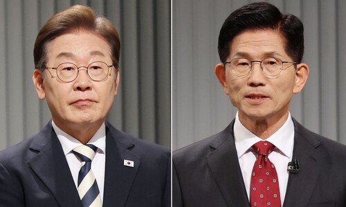 이재명 “진짜 대한민국 만들어야” 하자, 김문수 “진짜 총각인가”