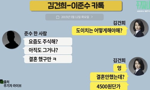 김건희 “도이치 어떡해?” 이준수 “요즘도 주식해? 결혼했구먼ㅋ” 김건희 “도이치 어떡해?” 이준수 “요즘도 주식해? 결혼했구먼ㅋ”