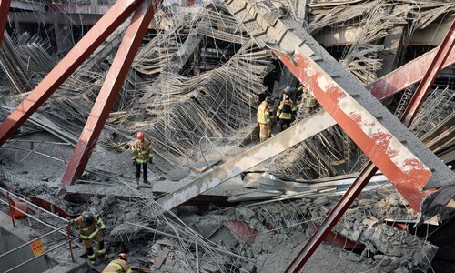 [영상] “지지대 없었다”…붕괴 광주대표도서관 공사장 1명 심정지