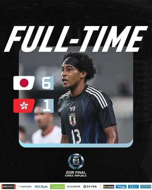 일본 축구대표팀, 동아시안컵 첫 경기서 홍콩에 6-1 …