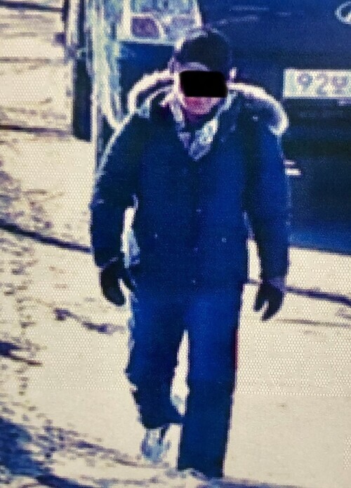 A still from CCTV footage showing the individual who crossed into North Korea