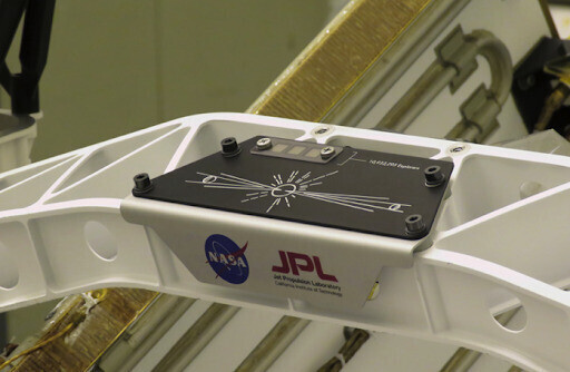 “Send Your Name” placard attached to the rover Perseverance (NASA screenshot)
