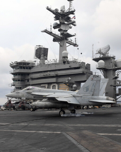 The nuclear-powered US aircraft carrier Carl Vinson. (Photo Pool)