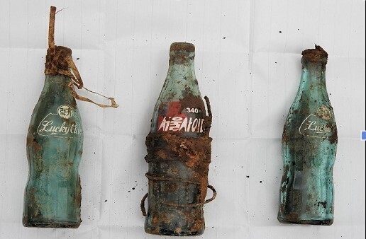 Soda bottles soldiers used to make Molotov cocktails during a critical juncture after running out of ammunition (provided by the Ministry of National Defense)
