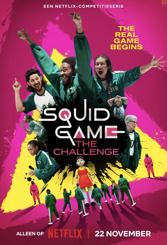 Promotional poster for “Squid Game: The Challenge.” (courtesy of Netflix)