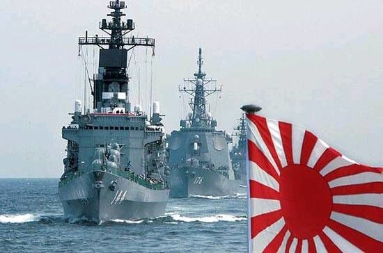 A Rising Sun Flag on a Japanese warship