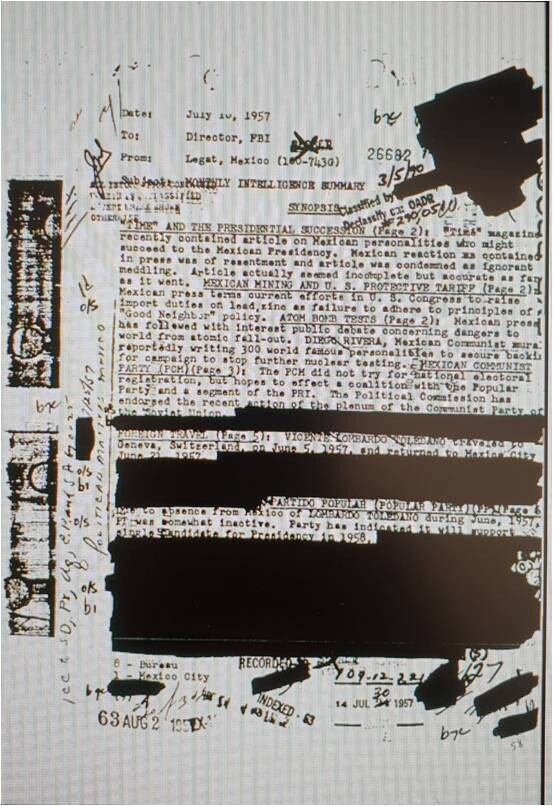 An FBI surveillance document on Pablo Picasso (provided by Chung Young-mok)