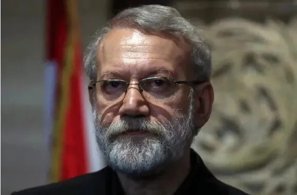 Ali Larijani, the secretary of Iran's Supreme National Security Council, holds a press conference in Beirut, Lebanon, on Aug. 13, 2025, after meeting with the speaker of Lebanon’s parliament. (EPA/Yonhap)