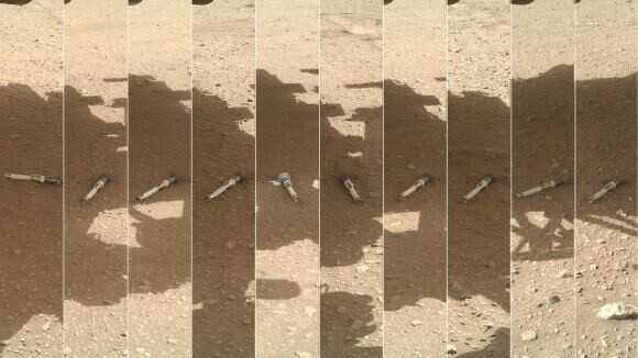 미 항공우주국(나사)의 로봇탐사차 퍼시비런스가 수집한 화성 암석과 흙을 담은 용기들. 미 항공우주국 제공