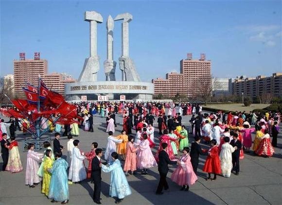  this Korean Central News Agency photo shows young North Koreans dancing in traditional Korean attire