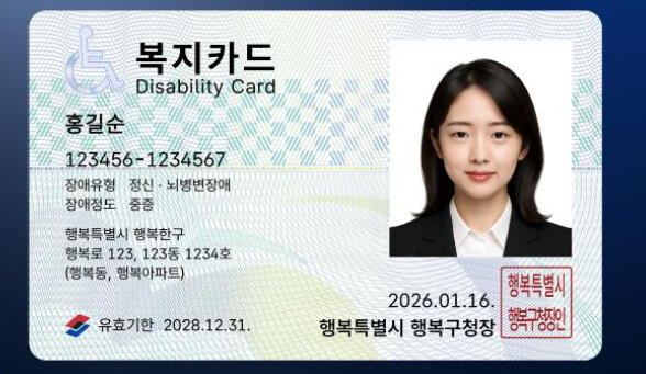 모바일 장애인등록증. 보건복지부 제공