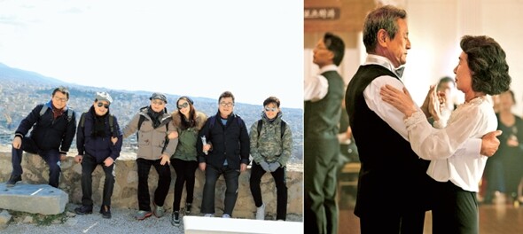 tvN에서 방영 중인 (왼쪽)과 4월9일 개봉하는 강제규 감독의 영화 는 모두 노배우들이 주인공으로 등장한다. 왼쪽부터 tvN 제공·CJ엔터테인먼트 제공