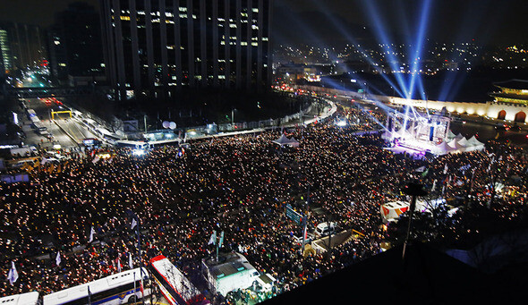 The eight weekly demonstration calling for President Park Geun-hye to resign immediately