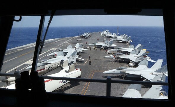 The USS Carl Vinson aircraft carrier in the South China Sea