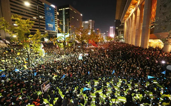  at Cheonggye Square in central Seoul