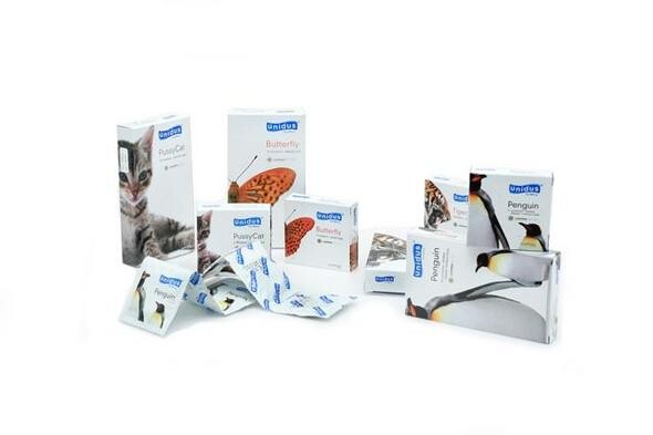 유니더스의 동물 시리즈 콘돔. 제품마다 두께와 겉모양이 다르다.