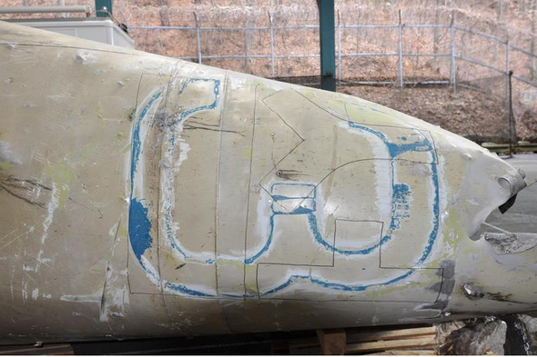 The fuel tank of the recovered rocket recently launched by North Korea