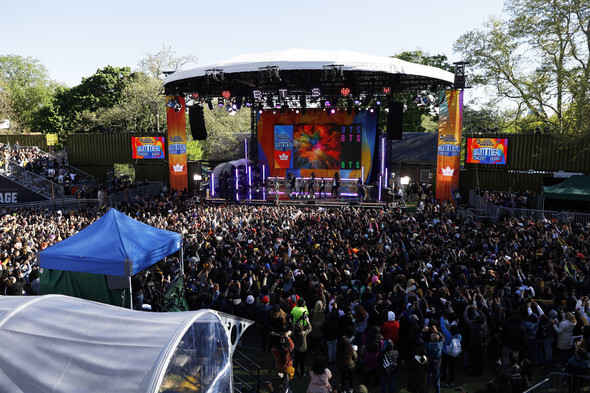 The crowd at a BTS performance in New York’s Central Park on May 15.