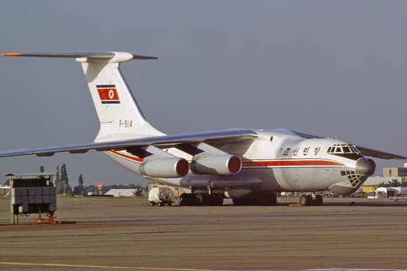 The North Korean cargo plane P-914 (Ilyushin 76MD)