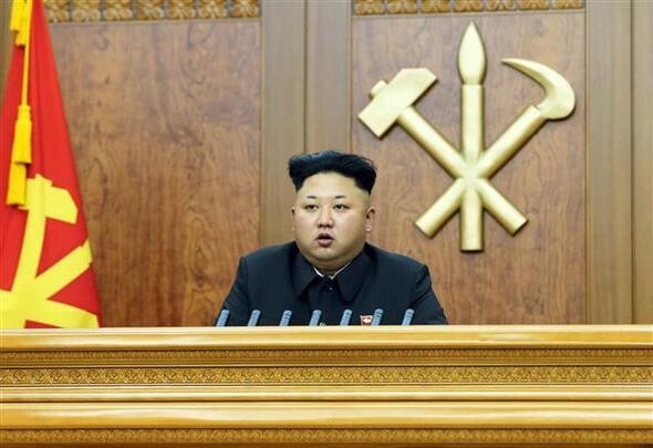 North Korean leader Kim Jong-un heads to his office to give his New Year’s address with Vice Director of the Propaganda and Agitation Department of the Workers‘ Party of Korea (WPK) Kim Yo-jong