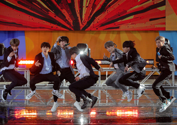 BTS performs in New York’s Central Park on May 15. The performance kicked off ABC’s Good Morning America Summer Concert Series.